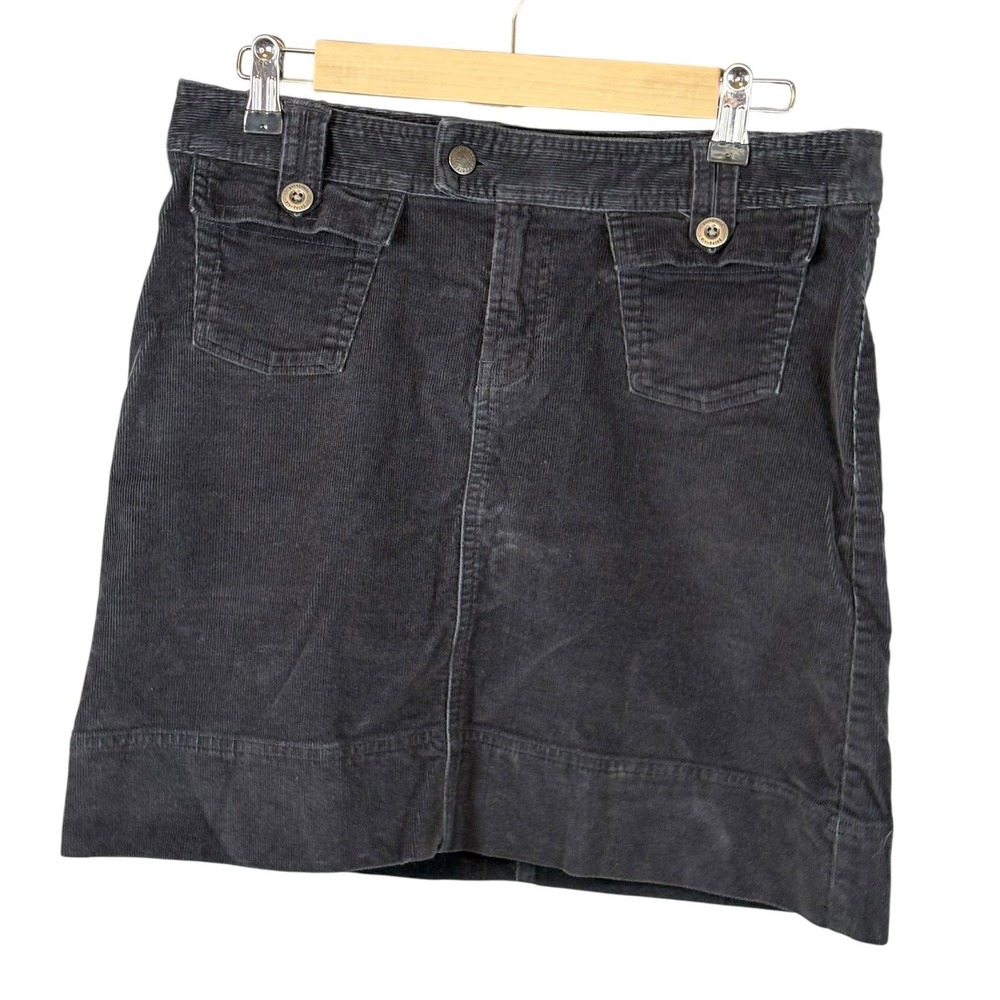 Patagonia Womens Organic Cotton Corduroy Mini Skirt Charcoal Grey Size 6